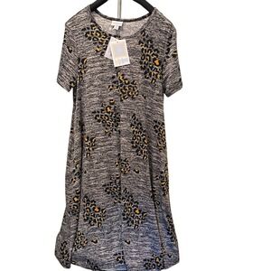 NWT LuLaRoe Black and Yellow‎ Patterned Dress Sz M